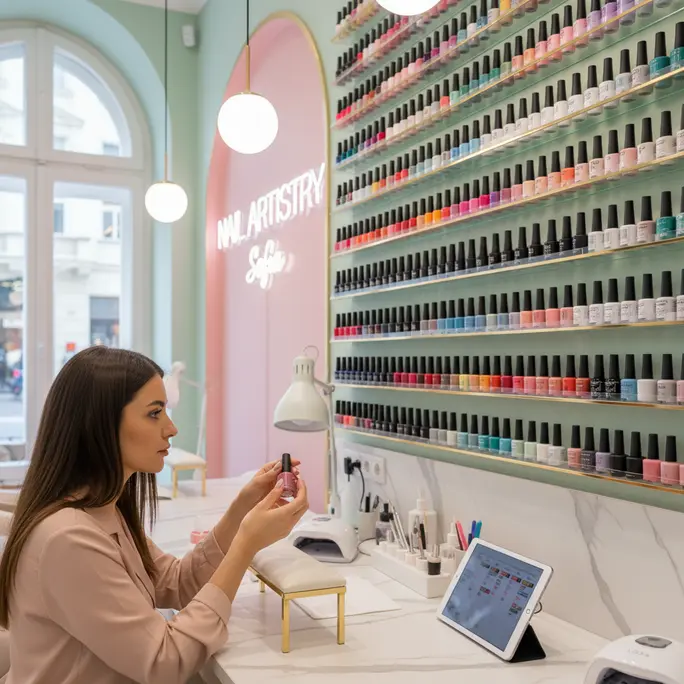 Woman choosing nail polish